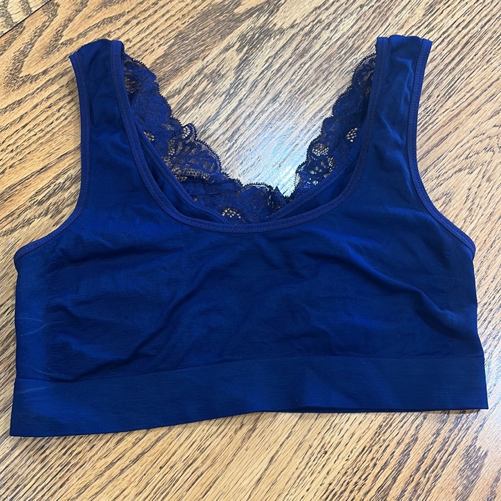 Soma navy lace bralette L - Picture 2 of 3